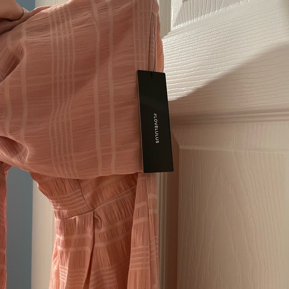 Lulus Perfect Weekend Mauve Strapless Tie-Front Wide-Leg Jumpsuit, size medium - Picture 4 of 13